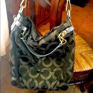Coach hobo style purse. Beautiful olive green w/ bronze undertones and hardware